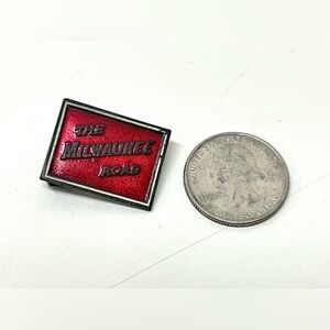 Early 20th Century Antique MILWAUKEE ROAD Enameled Metal Railroad Worker Badge
